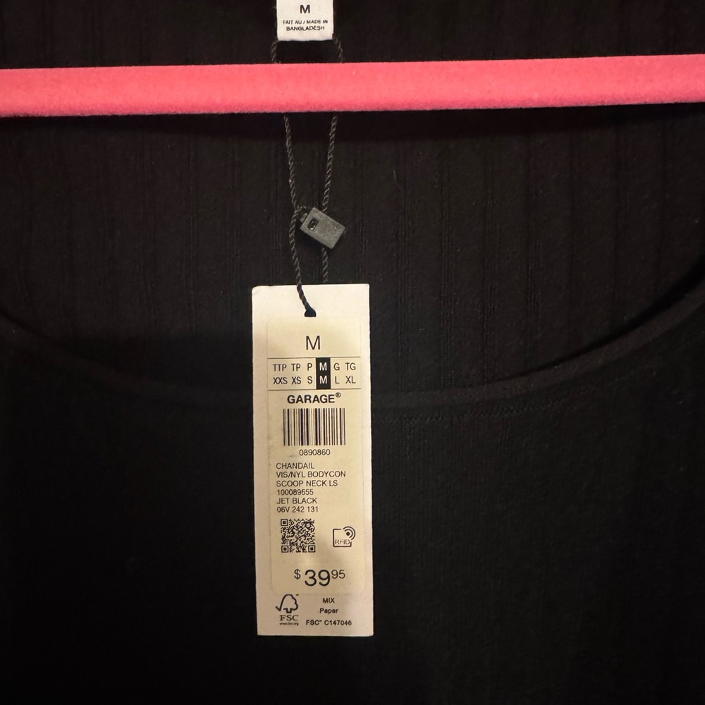 Garage Black Ribbed Crop Top - Picture 2 of 2